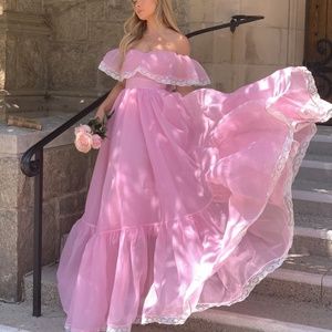 Selkie Romance Novel Gown Pink Gingham